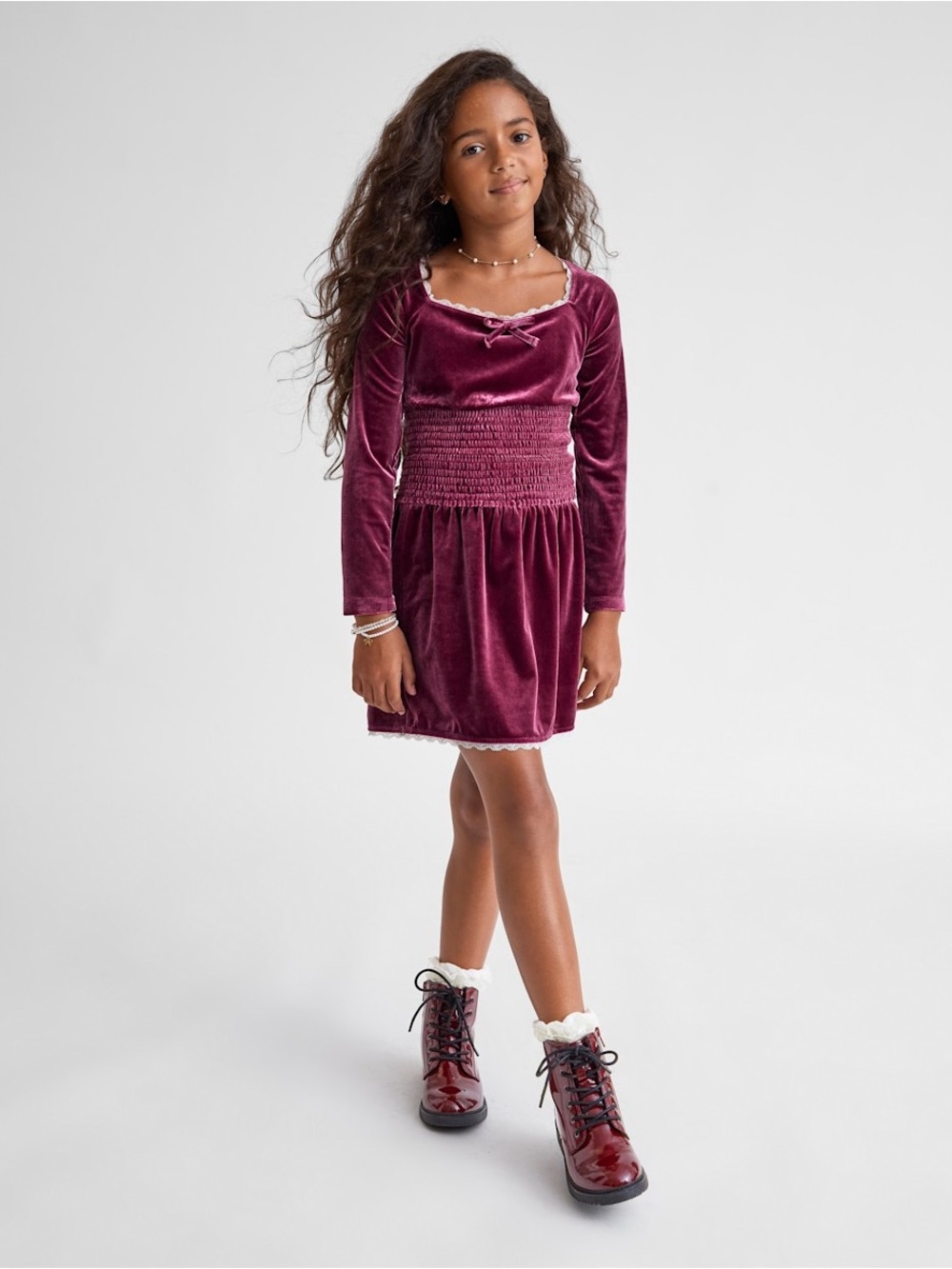 NWT 2 Piece Smocked Velour Set